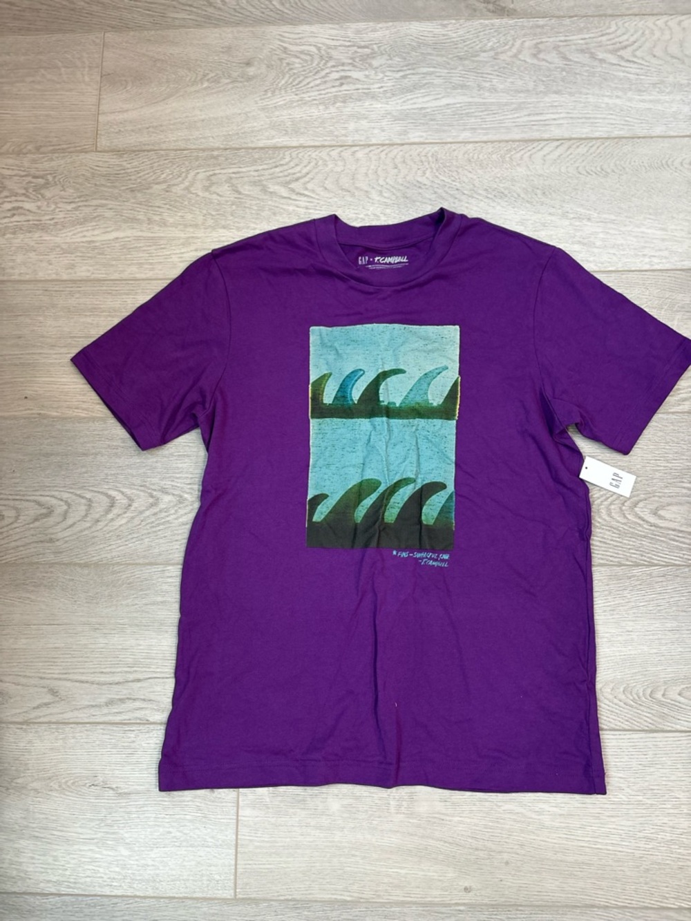 GAP Purple Graphic Wave Crewneck Tee